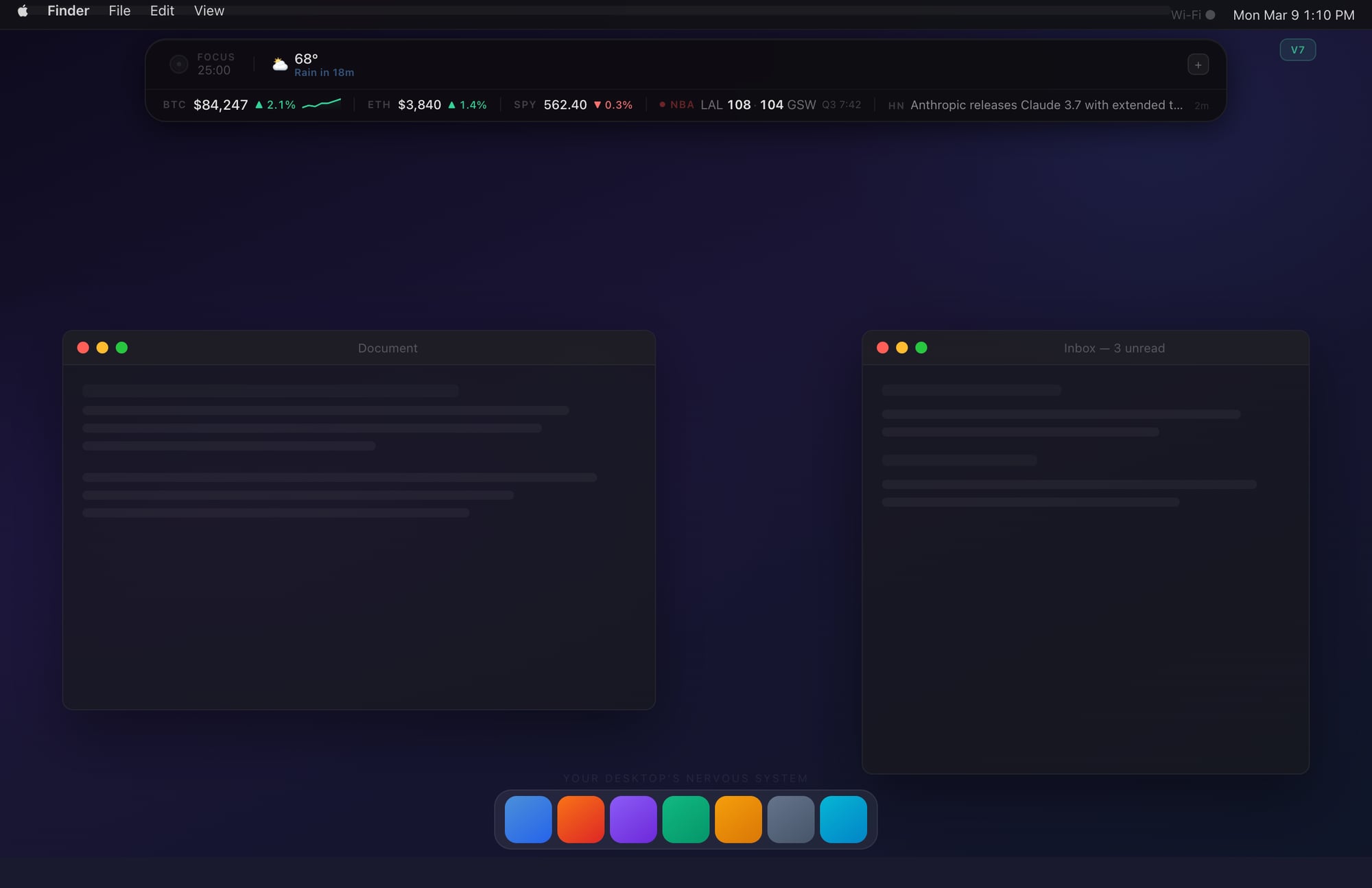 Desktop Island v7 — default state