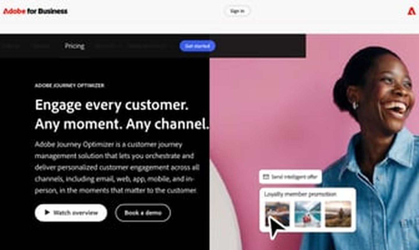 Adobe Journey Optimizer homepage